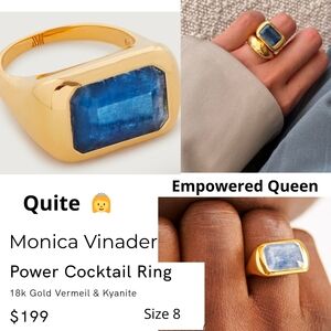 Monica Vinader Gold Vermeil Ring with Kyanite Gemstone. #90